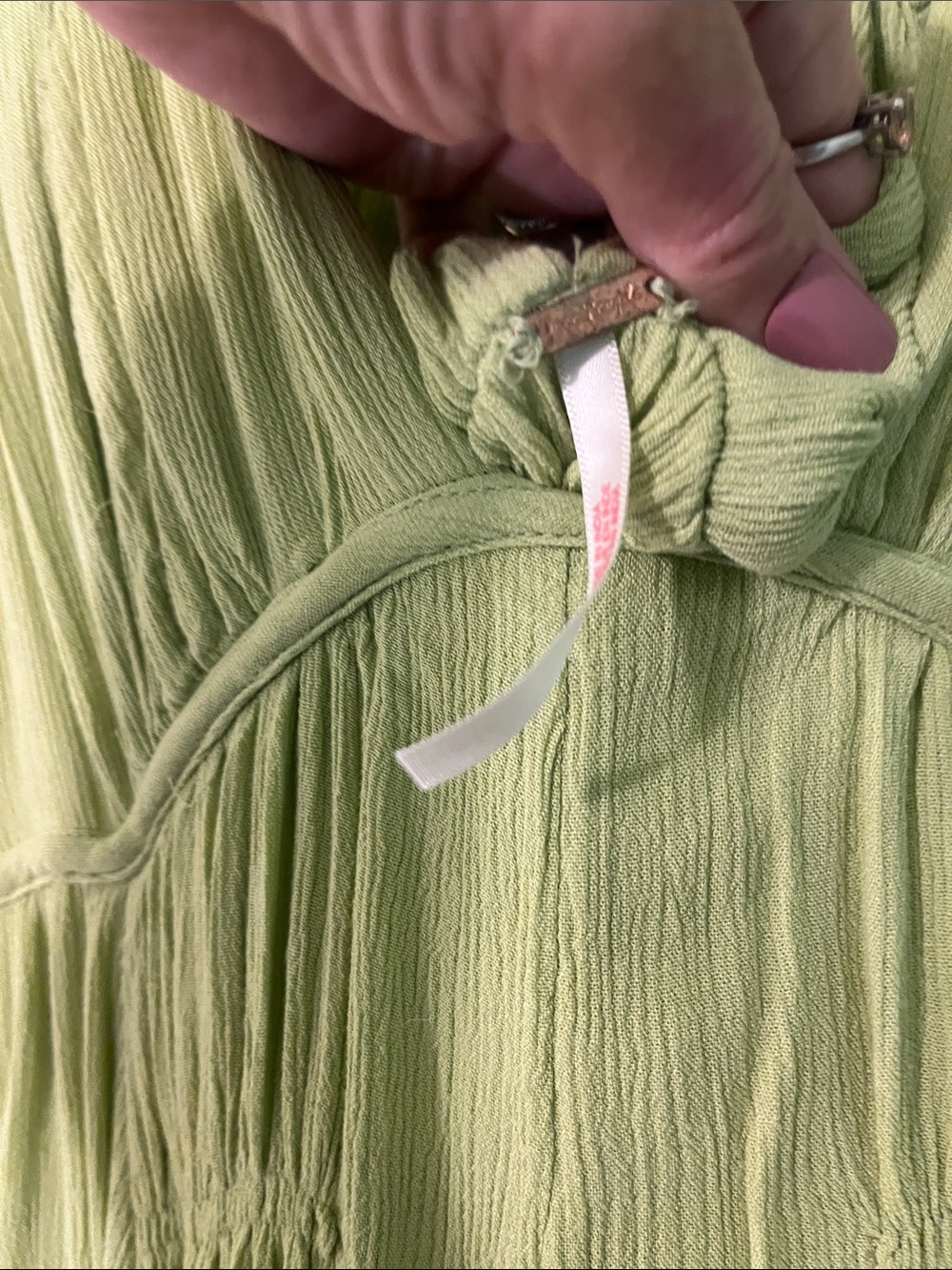 We The Free Light Green High-Low V-Neck Flow Dress - Picture 4 of 4
